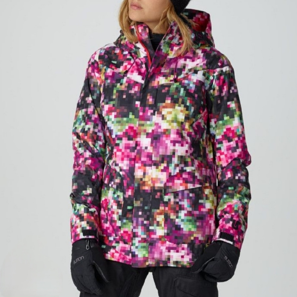 Women’s Pixel Floral Ski Jacket - Pink Multi